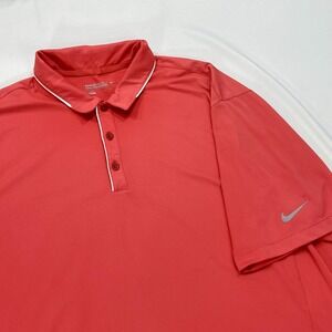 Nike Golf Tour Performance‎ Mens XXL Red Polo Short Sleeve Dri-Fit Polyester